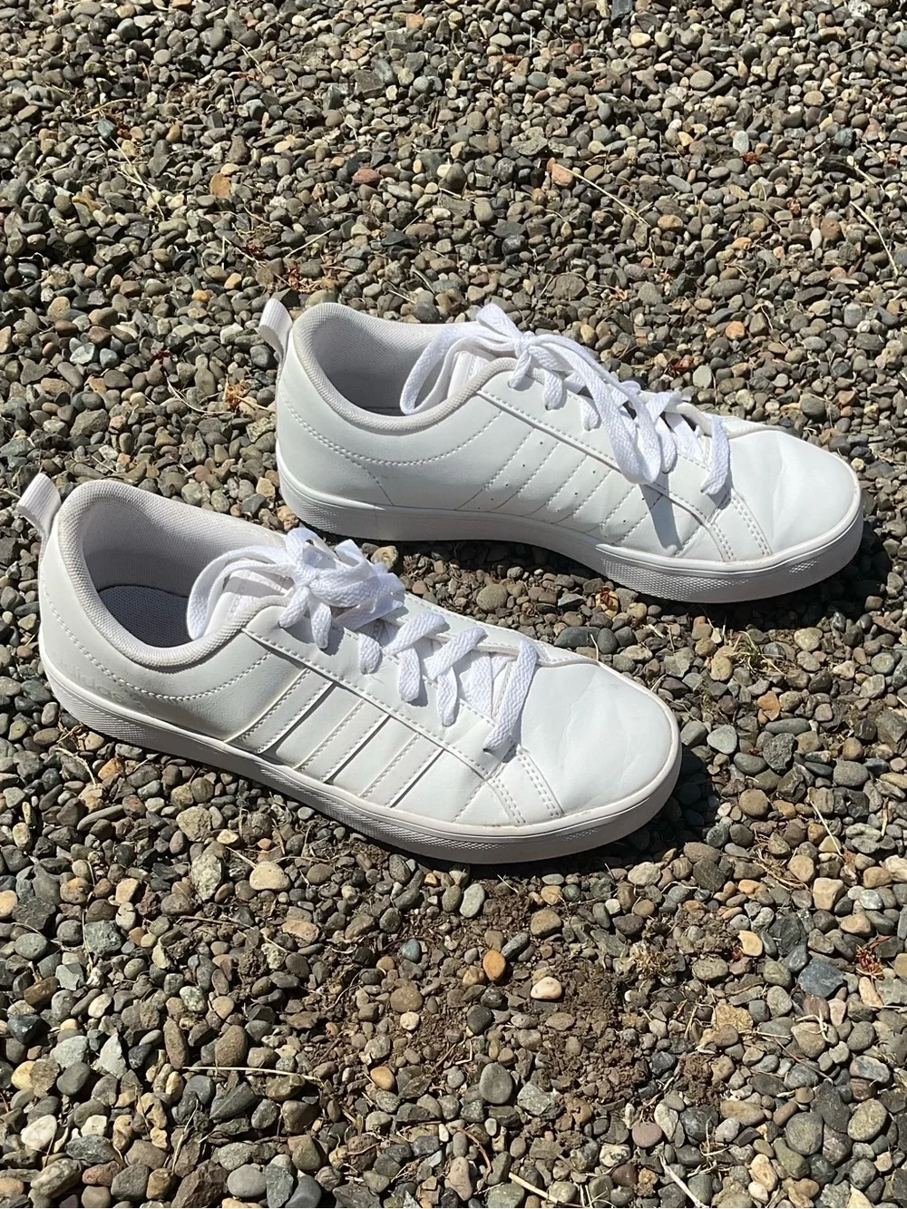 Adidas Advantage Clean White Sneakers Women’s Size 7 Casual Lace Up Shoes